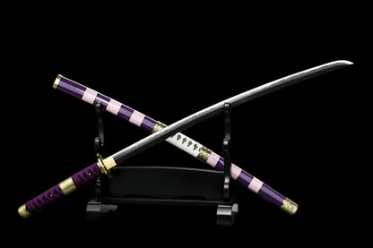 Nidai Kitetsu Katana, One Piece Roronoa Zoro Sword, Full Tang 1095 High Carbon Steel Forged Sharp Blade
