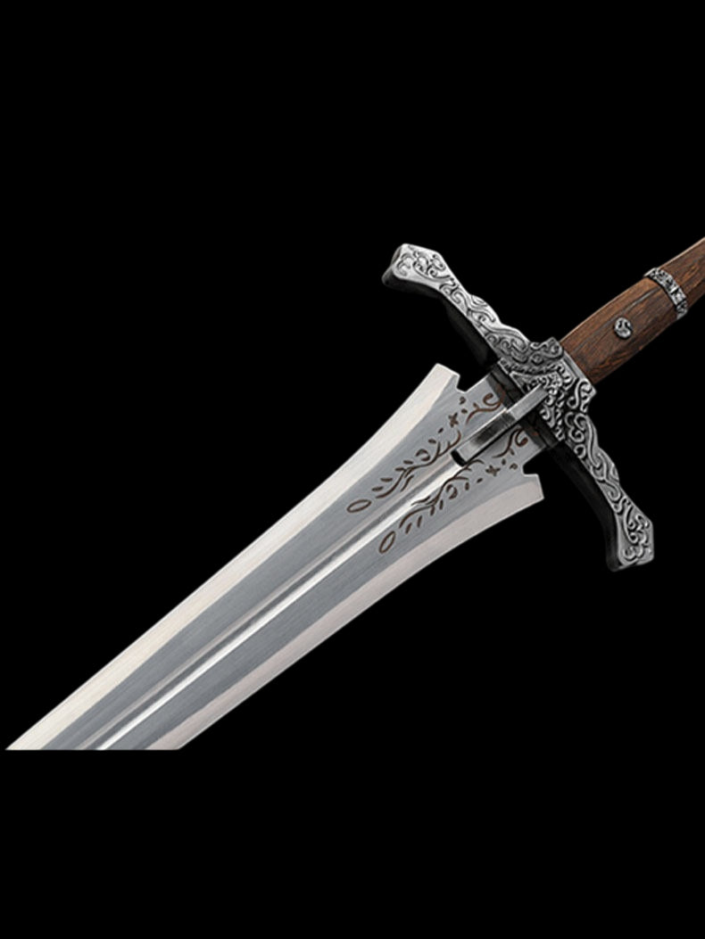 Elden Ring Knight Greatsword & Straight Sword Stainless Steel Replica, Unsharpened Cosplay Weapon for Display & Collection