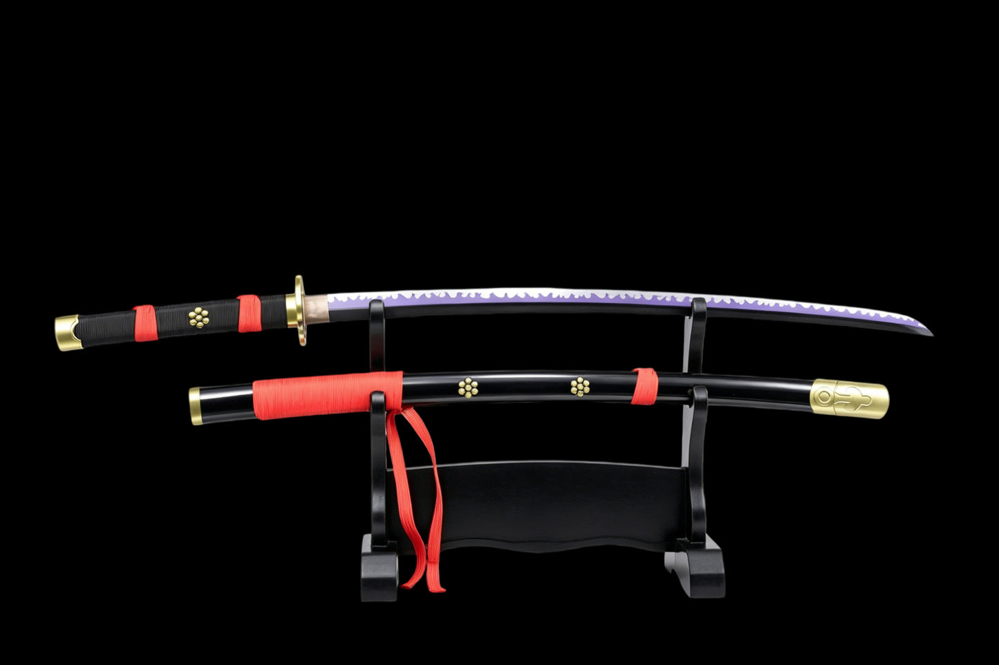 Black Enma Katana, One Piece Roronoa Zoro Sword, Full Tang 1095 High Carbon Steel Forged Sharp Blade