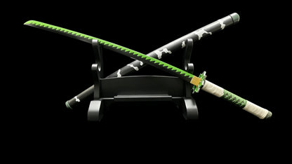 Demon Slayer Sanemi Shinazugawa Nichirin Sword, Full Tang Forged 5160 Spring Steel, Sharp Blade