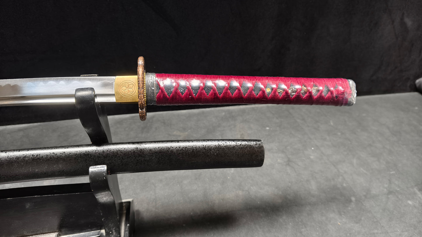 Red Samurai Forged (spring steel) katana very sharp，katana