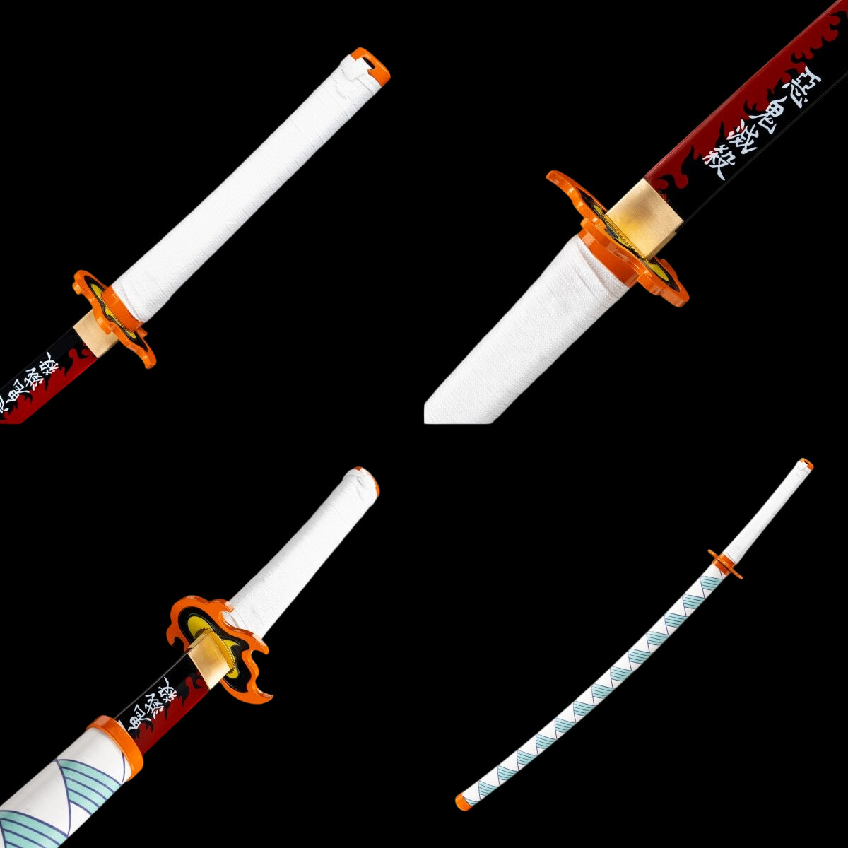 Demon Slayer Kyojuro Rengoku Nichirin Sword, Full Tang Forged 1095 High Carbon Steel, Sharp Blade