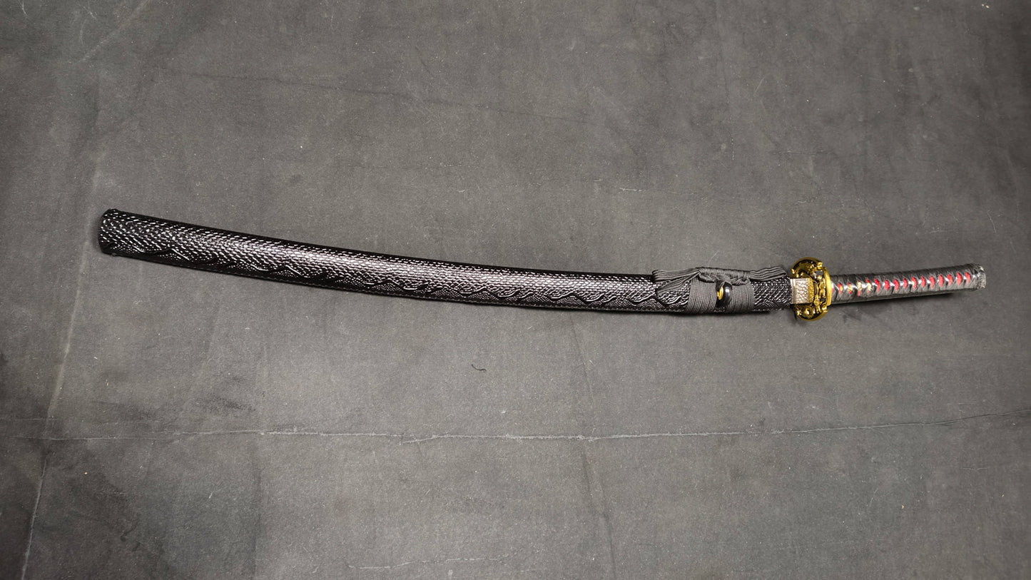 fire thorn（Medium carbon steel covered with soil, burning edge）katana