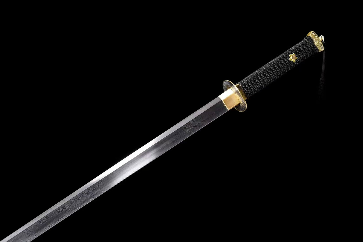 Tang Dao [Black] Patterned Steel Forging Process铜装唐刀【黑色款】