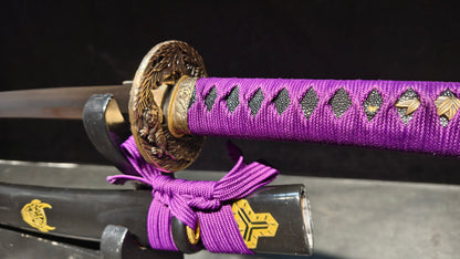 Purple flame t10 forged short knife is very sharp,katana ,short knife