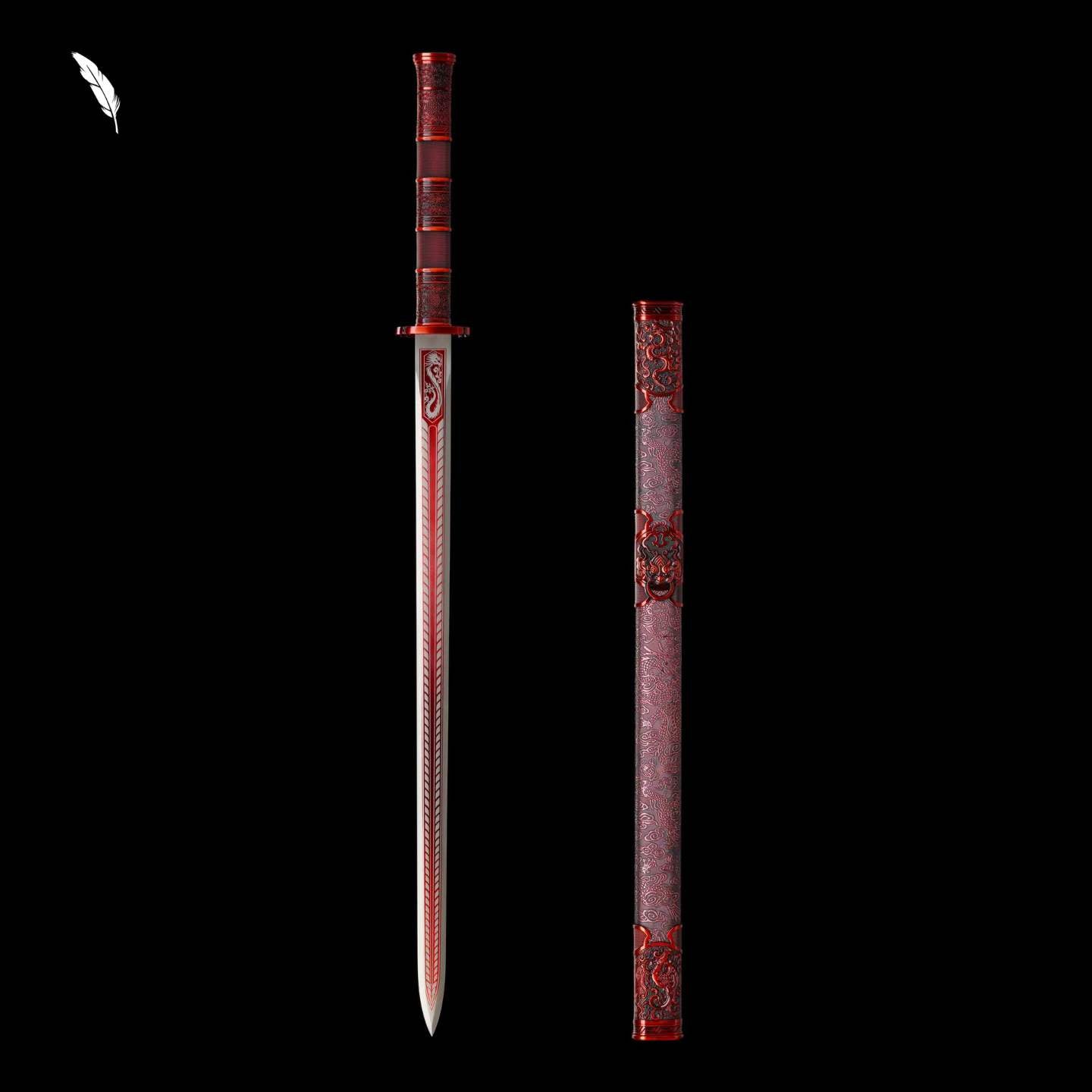 Luochen Sword (Forged from High-Manganese Steel)落尘剑