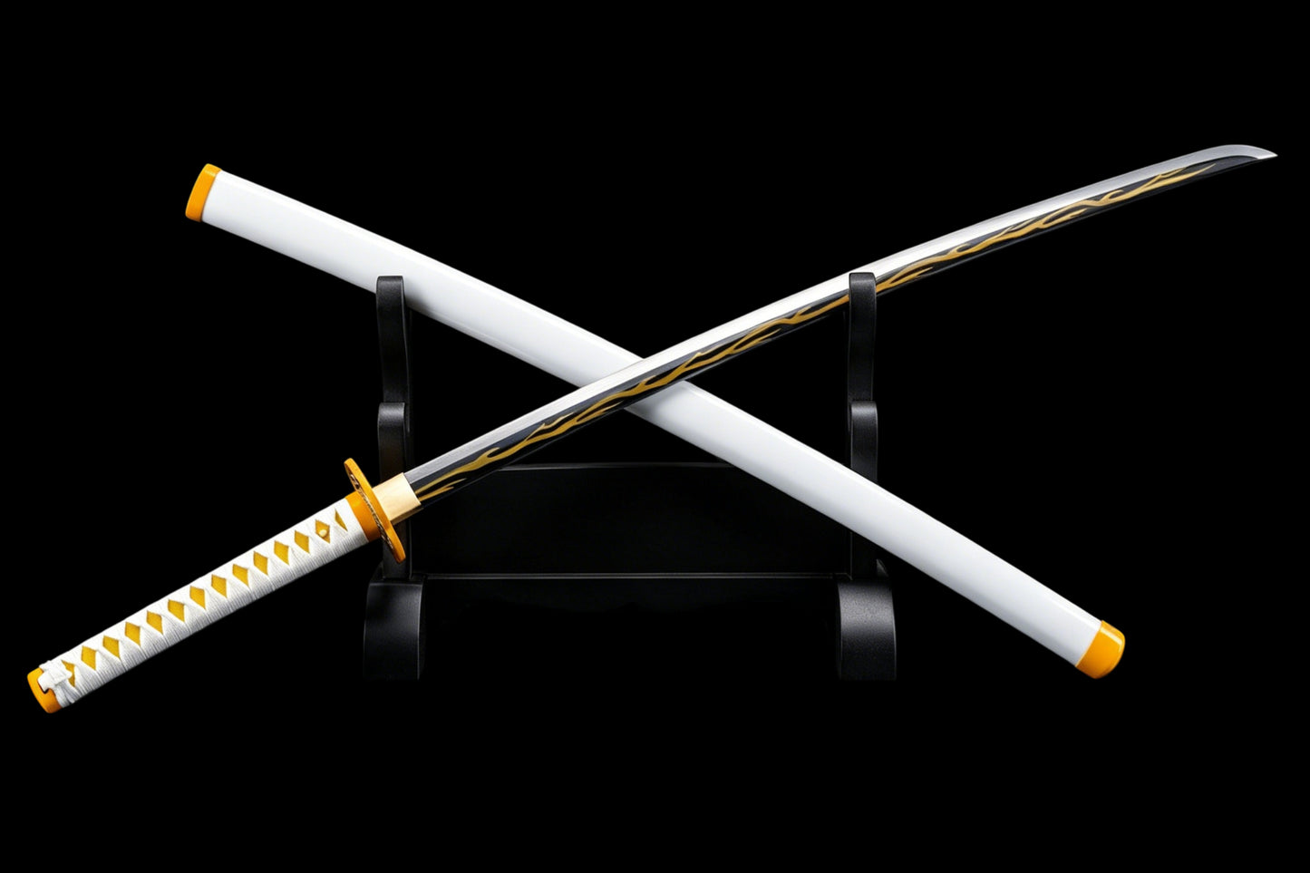 Demon Slayer Zenitsu Agatsuma Nichirin Sword, Full Tang Forged 1095 High Carbon Steel, Sharp Blade