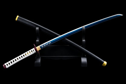 Demon Slayer Giyuu Tomioka Nichirin Sword, Full Tang Forged 1095 High Carbon Steel, Sharp Blade