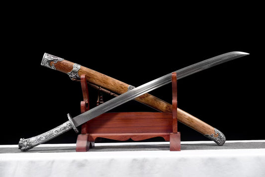 Patterned steel forging process mahogany sheath lion king knife waist knife integrated handle