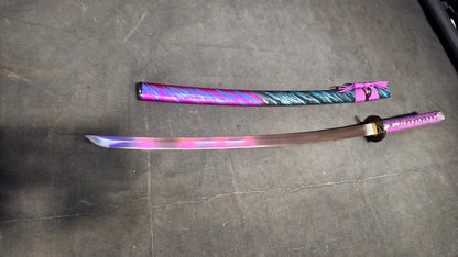 Purple light（Medium carbon steel quenched purple）katana