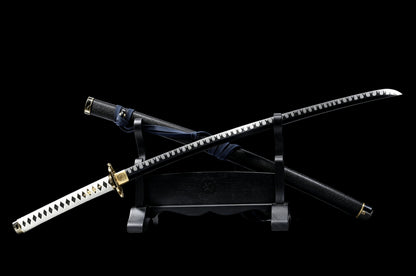 Yamato Katana, Devil May Cry 5 Vergil Sword, Full Tang Forged Manganese Steel Blackened Blade, High Game Restoration, Sharp Blade