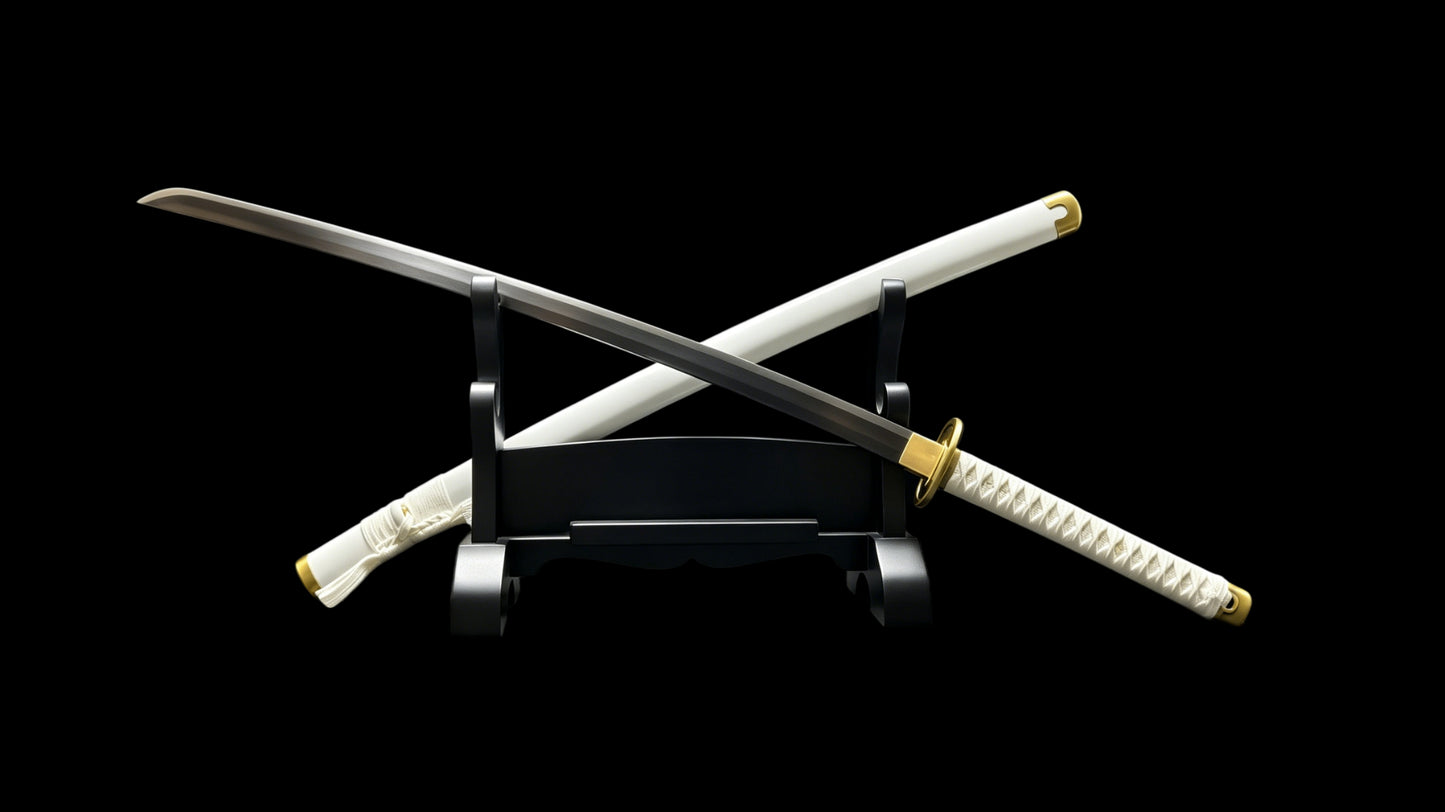 One Piece Zoro Wado Ichimonji Katana Sword, Full Tang Forged 5160 Spring Steel, Sharp Blade