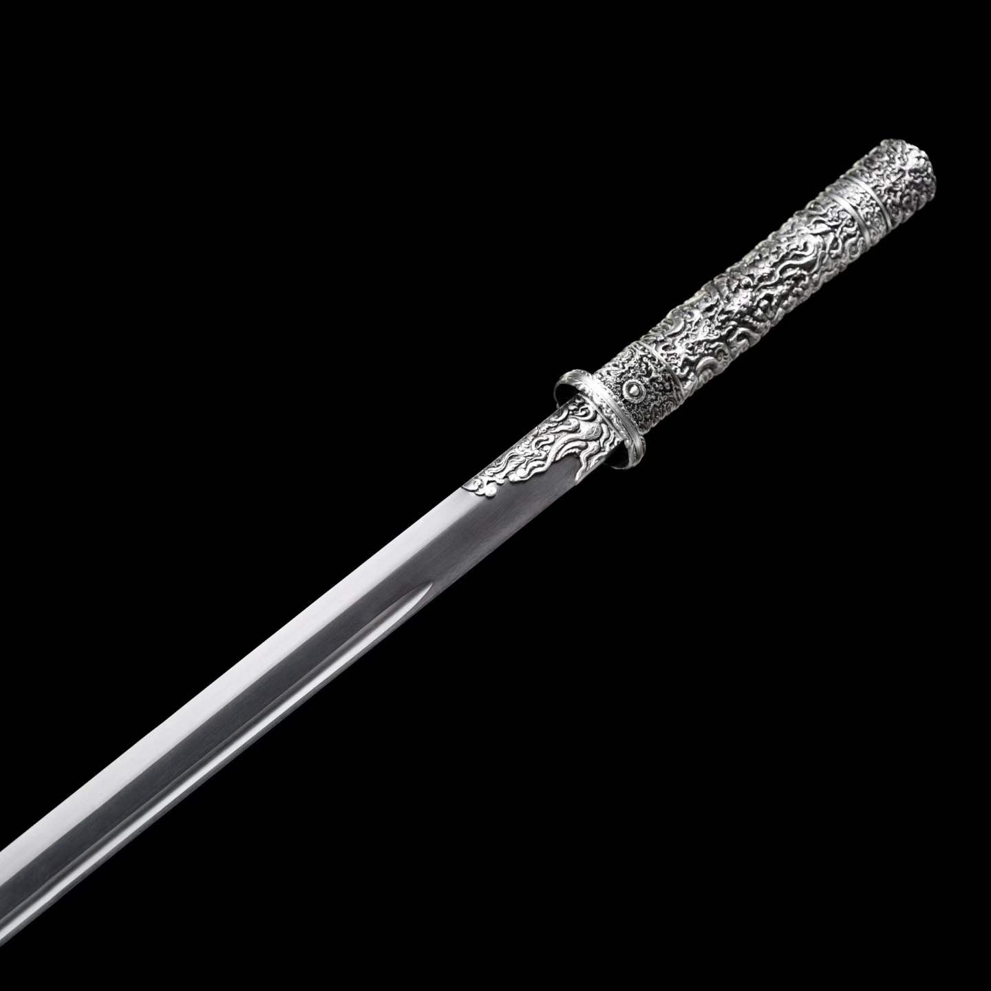 Lie‑Kong Tang Dao, Full Tang Construction, Sharp Blade, High‑Manganese Steel With Single Fuller, Alloy Fittings, Premium Dragon‑Phoenix Hardwood Scabbard, Historical Replica Collectible Sword