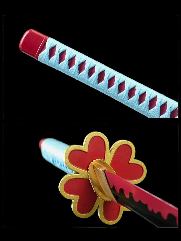 Demon Slayer Mitsuri Kanroji Nichirin Sword, Full Tang Forged 1095 High Carbon Steel, Sharp Blade