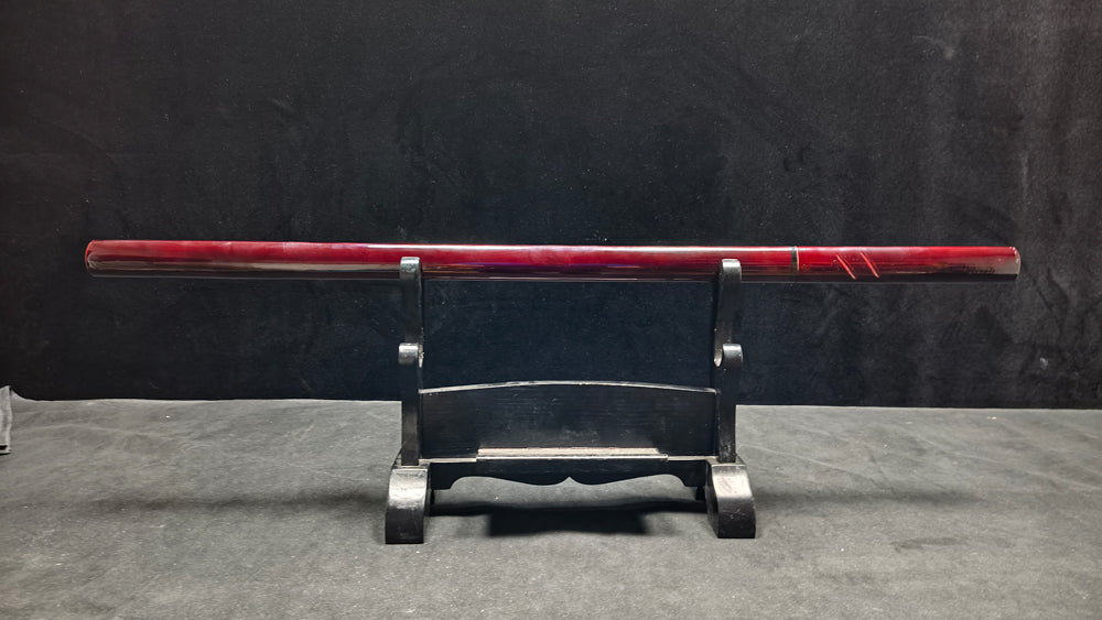 red stick（Medium carbon steel, clay-covered burnt blade）katana ，red，Ninja Sword