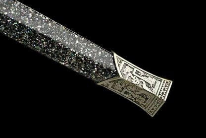 A replica Han dynasty sword with a white copper and seashell sheath.白铜贝壳大汉剑