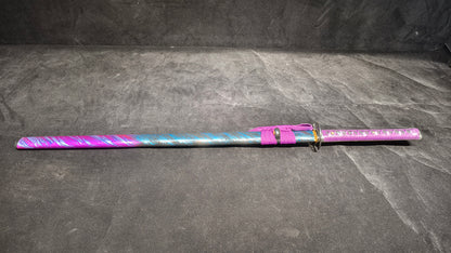 T10 (covering the soil and burning the blade to form wavy patterns) Ninja Sword， Carved dragon patter，katanan，Straight knife