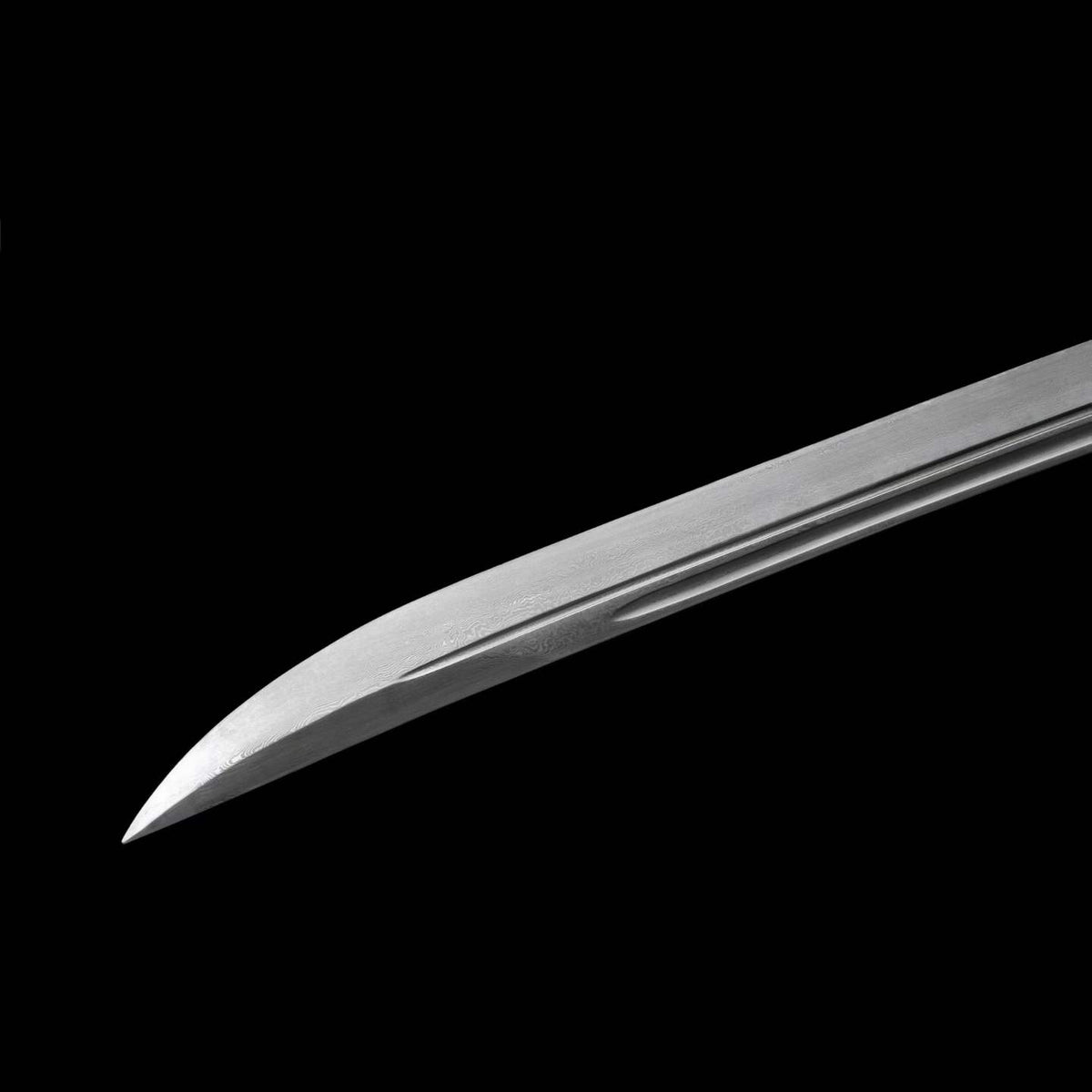 Full Tang Black Ding Baiying Chinese Sword, Forged Damascus Steel Sharp Blade, Brass Engraved Fittings, Dark Dragon Phoenix Sandalwood Scabbard, Wuxia Collectible Sword