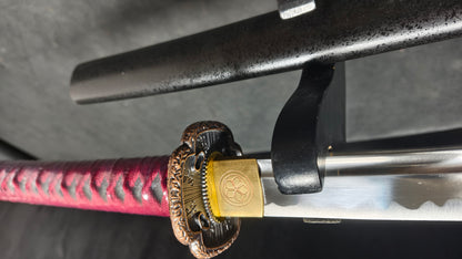 Red Samurai Forged (spring steel) katana very sharp，katana