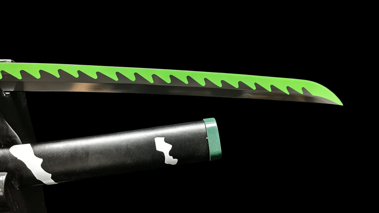 Demon Slayer Sanemi Shinazugawa Nichirin Sword, Full Tang Forged 5160 Spring Steel, Sharp Blade