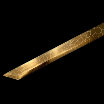 Black Scale Dao, Full Tang Construction, High Manganese Steel Blade, Sharp Edge, Antique Brass Fittings, Artificial Leather Wrapped Solid Wood Scabbard, Wooden Handle With Cord Wrapping, Collectible Decorative Chinese Sword