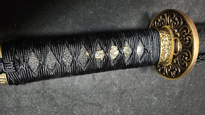 dragon hand（T10 earth-covered burning blade, carved dragon）katana,short knife