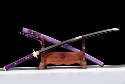 Purple Devil ,T10 covers the soil and burns the blade（18 grinding steps, mirror grinding, ）katana