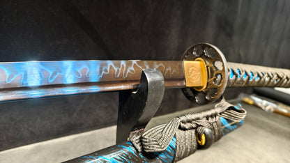 Blade of Fire（T10forging）Covered with soil and burned to create blade flame patternskatana ,katana