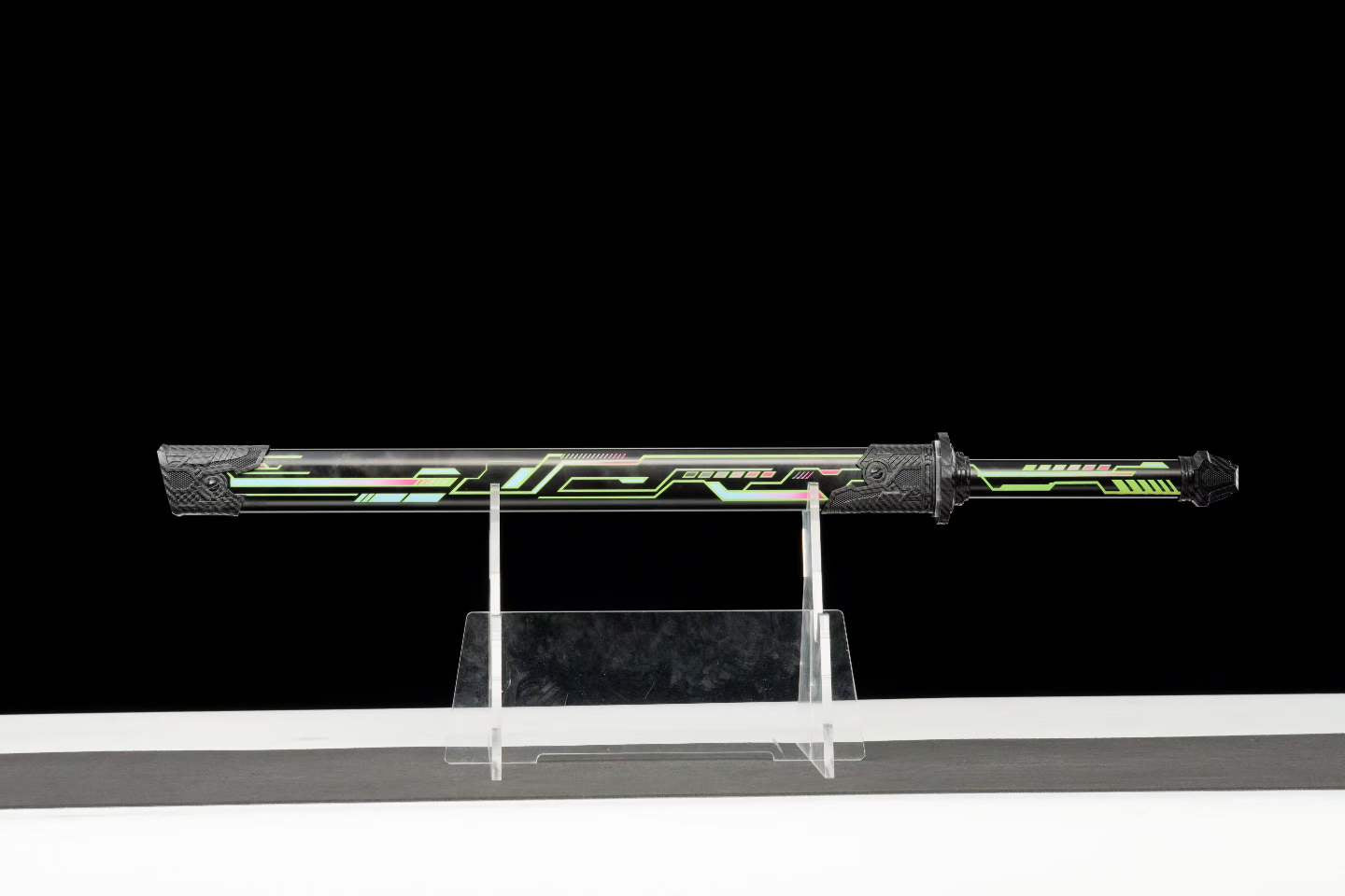 High Manganese Steel Cyberpunk Neon Combat Blade With Sharp Blade, Alloy Fittings Aluminum Scabbard Sci-Fi Collectible Ornament