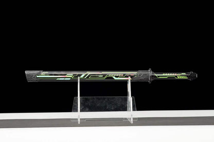 High Manganese Steel Cyberpunk Neon Combat Blade With Sharp Blade, Alloy Fittings Aluminum Scabbard Sci-Fi Collectible Ornament