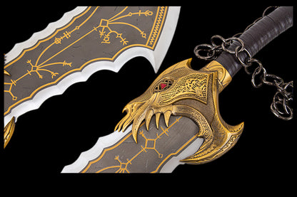 God of War 5: Blades of Chaos — Kratos' Dual-Bladed Chain Swords (Stainless Steel) — Blunt/Unsharpened