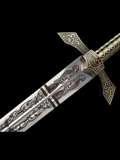 Elden Ring Banished Knight's Greatsword Stainless Steel Replica Sword, Unsharpened Cosplay Weapon for Collection & Costume Display