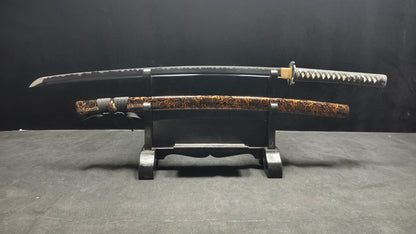 dark night（Spring steel forged and quenched black）katana