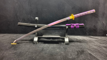 Medium carbon steel forging process quenching purple（A2）katana