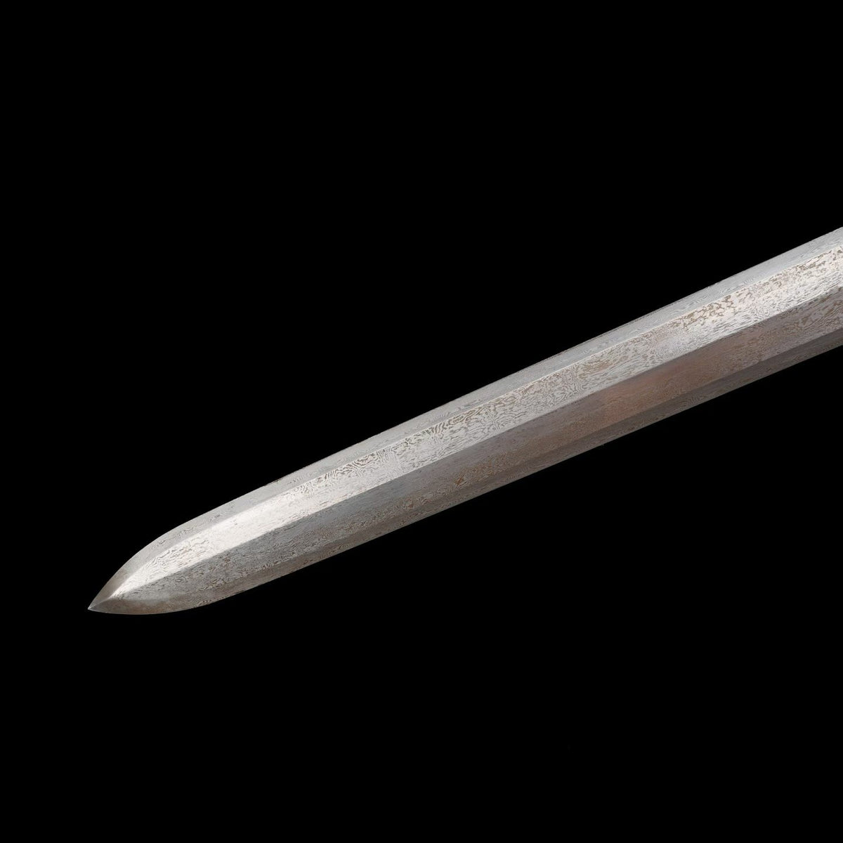 Hanchuan Song Dynasty Chinese Sword, Full Tang Construction, Sharp Blade, Eight‑Sided Forged Damascus Steel, Antique Bronze Cloud‑Pattern Fittings, Premium Dragon‑Phoenix Hardwood Handle And Scabbard, Historical Collectible Sword