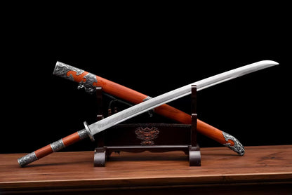 Waist knife mahogany round handle broadsword江南雁翎刀