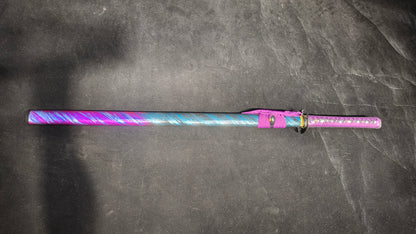 T10 (covering the soil and burning the blade to form wavy patterns) Ninja Sword， Carved dragon patter，katanan，Straight knife