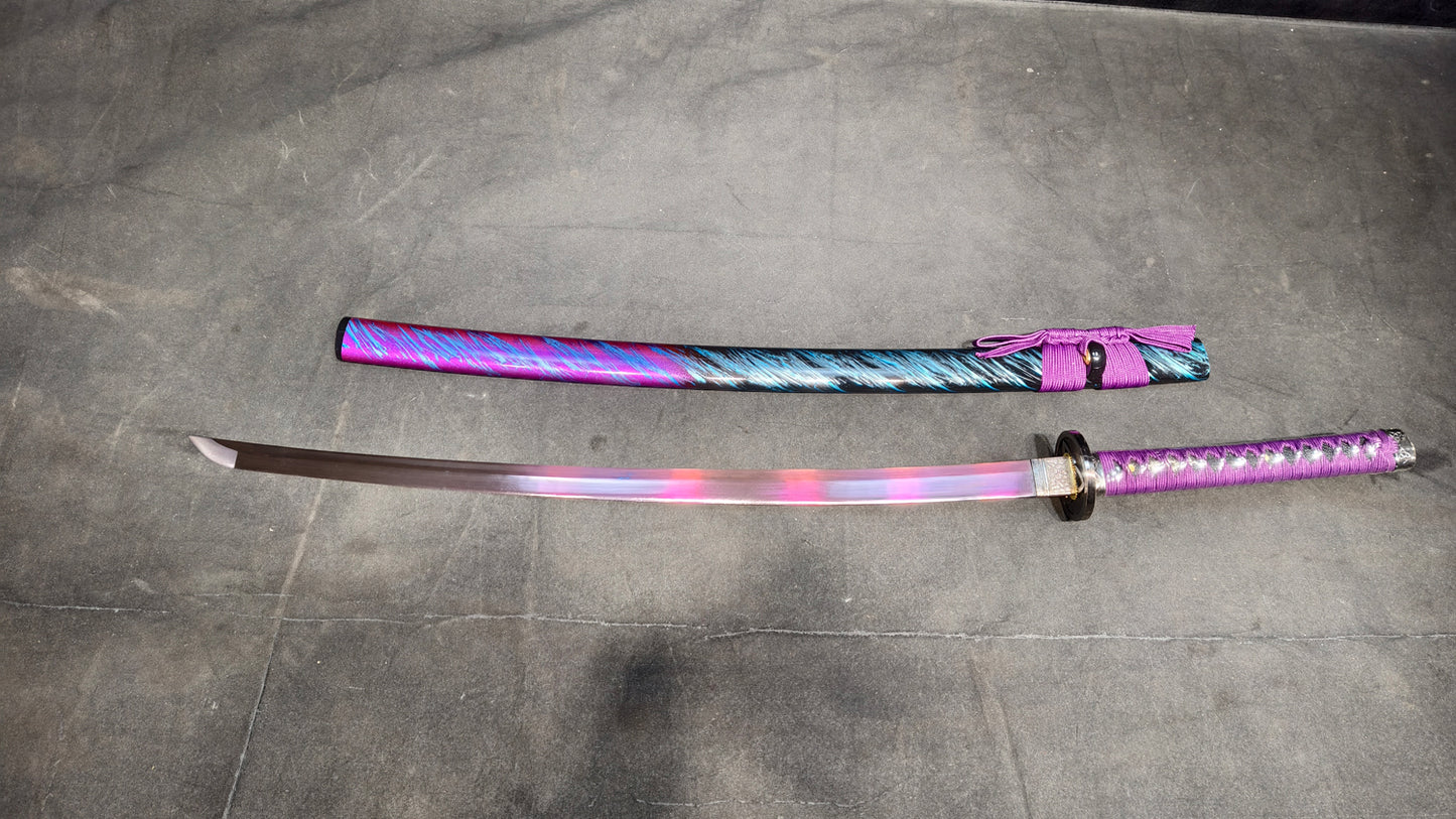 Purple light（Medium carbon steel quenched purple）katana