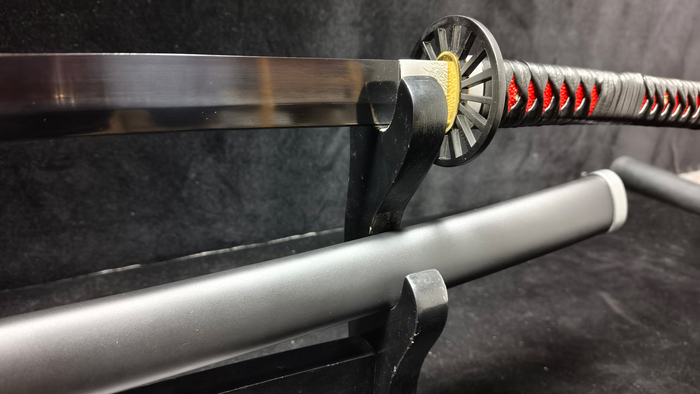 Spring steel forging process(quenched black)katana