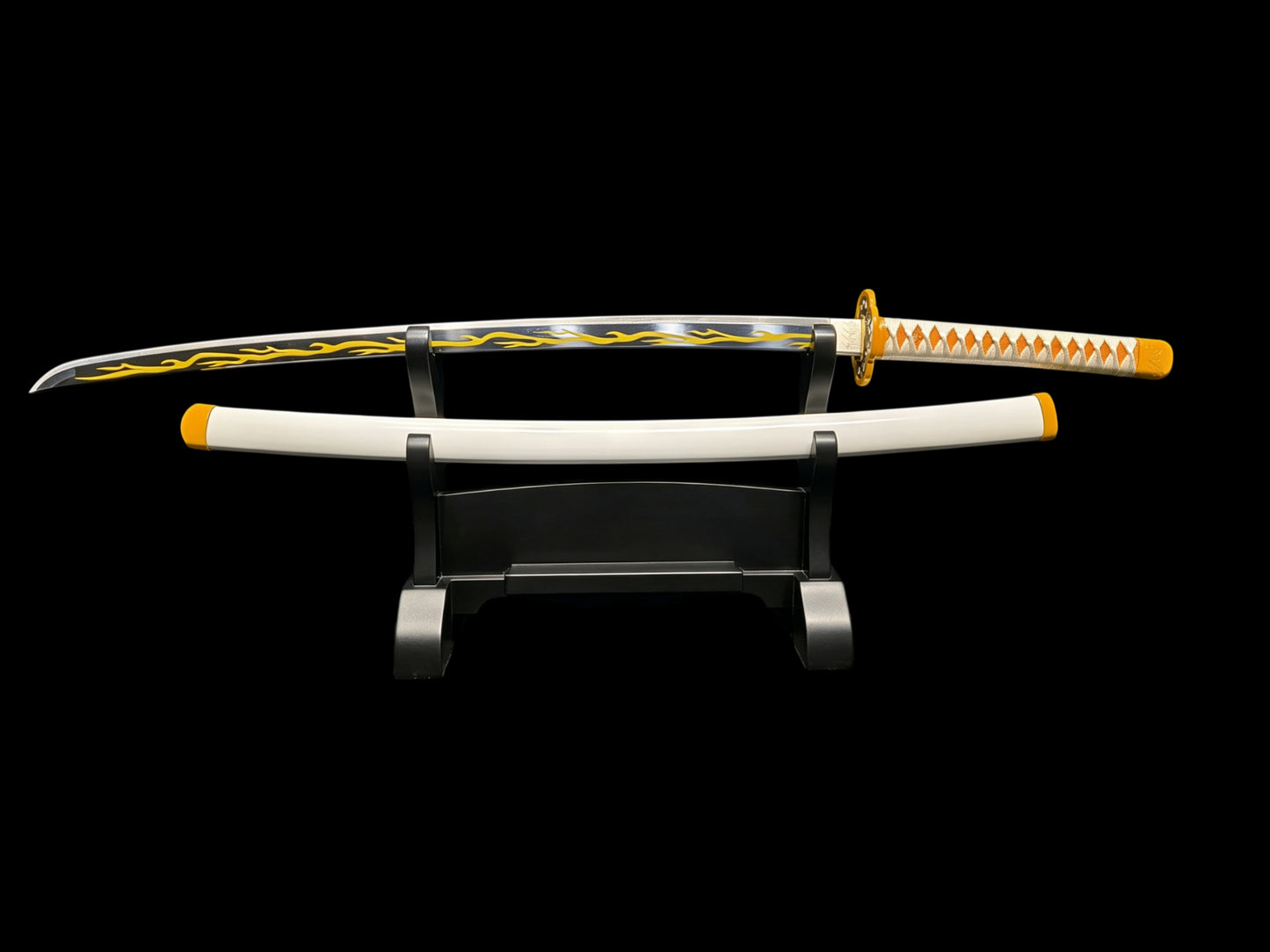 Demon Slayer Zenitsu Agatsuma Nichirin Sword, Full Tang Forged 5160 Spring Steel, Sharp Blade