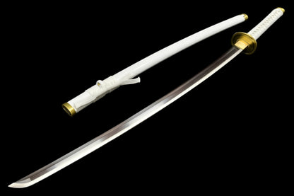 One Piece Zoro Wado Ichimonji Katana Sword, Full Tang Forged 5160 Spring Steel, Sharp Blade