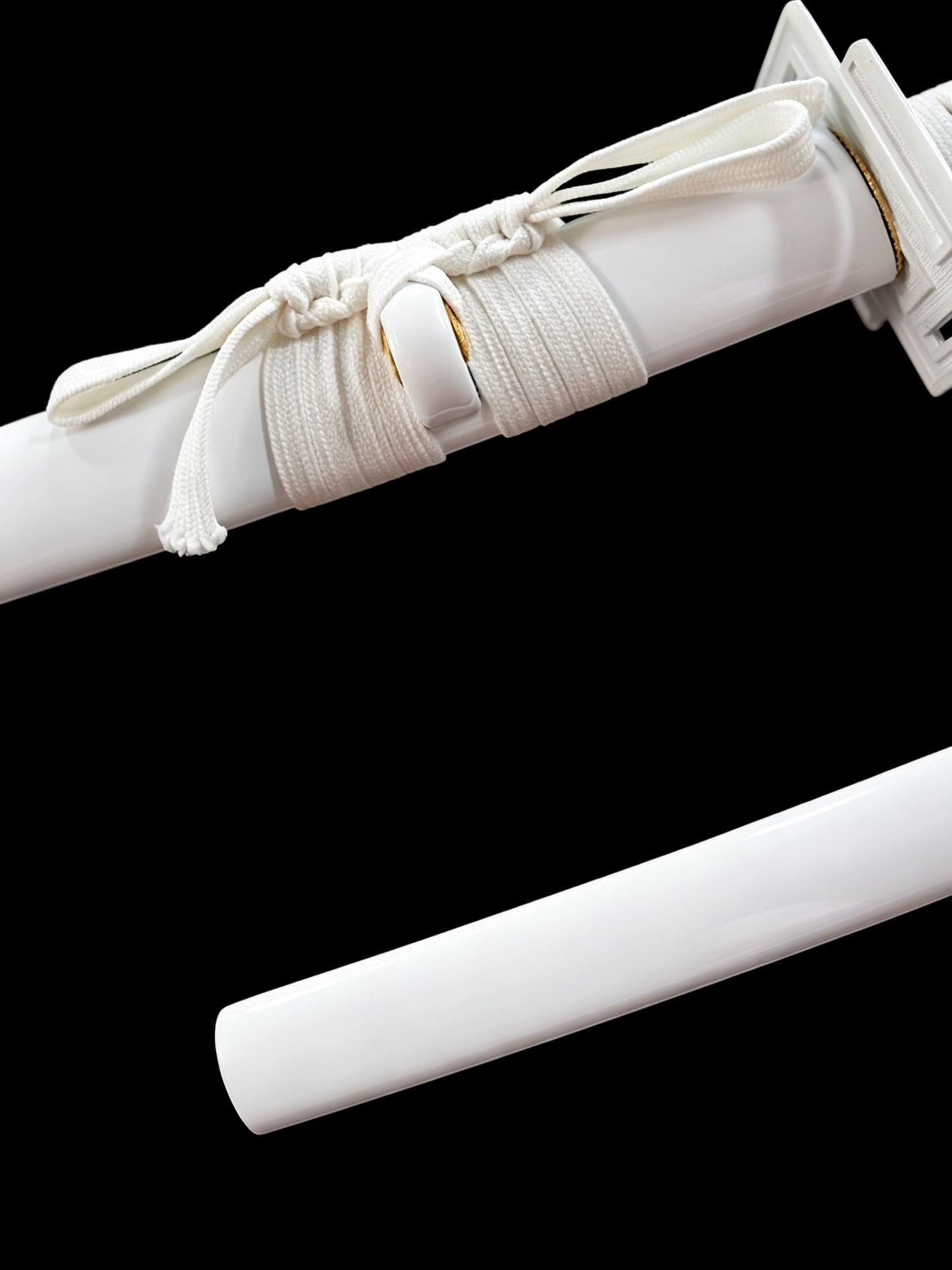 BLEACH Tensa Zangetsu Katana, Ichigo Kurosaki Replica Sword Black & White Version, Full Tang Forged 5160 Spring Steel Sharp Blade, Samurai Sword with Solid Wood Scabbard for Collection Display