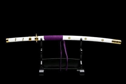 Nidai Kitetsu Katana, One Piece Roronoa Zoro Sword, Full Tang 1095 High Carbon Steel Forged Sharp Blade