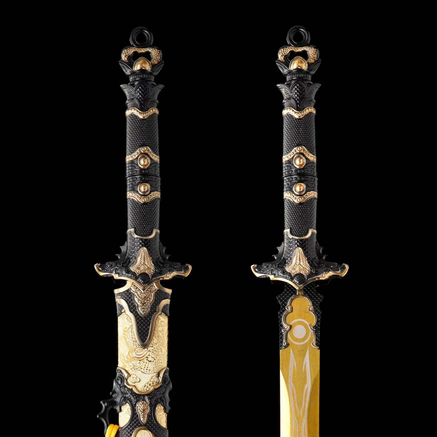 Sacred‑Will Haoyue Replica Sword, Full Tang High‑Manganese Steel Blade, Integrated Alloy Metal Handle, Wood Scabbard With Faux‑Leather Wrapping, Historical Decorative Replica