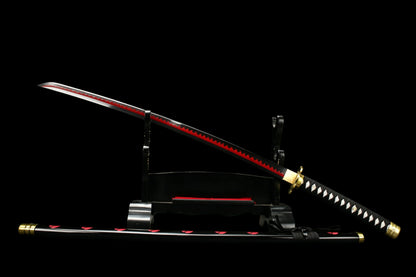 Shusui Black Blade Katana, One Piece Roronoa Zoro Sword, Full Tang 1095 High Carbon Steel Forged Sharp Blade
