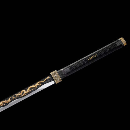 Integrated Full Tang High Manganese Steel Xingchen Dao, Zhao Kongcheng Replica From Slay The Gods, Sharp Blade, Alloy Fittings Solid‑Wood Artificial Leather‑Wrapped Scabbard, Wood Cord‑Wrapped Handle Anime Collectible Sword