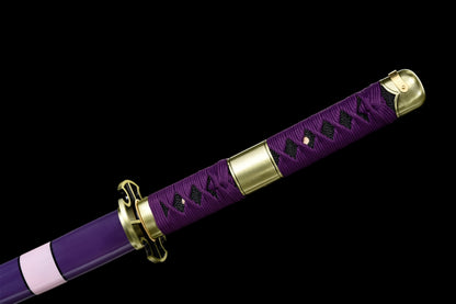 Nidai Kitetsu Katana, One Piece Roronoa Zoro Sword, Full Tang 1095 High Carbon Steel Forged Sharp Blade
