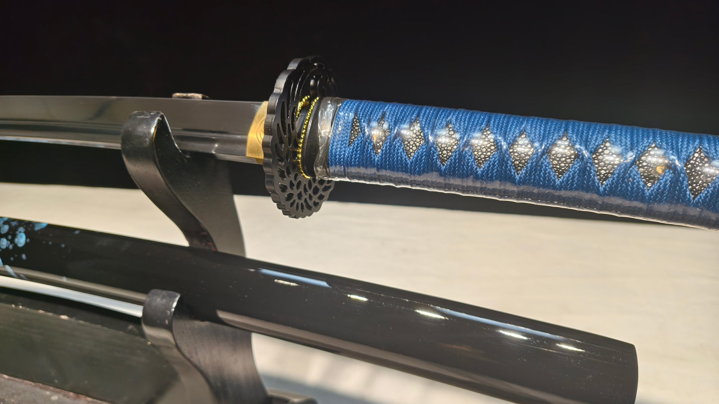 Blue Demonic Fire(spring steel forged) very sharp,katana