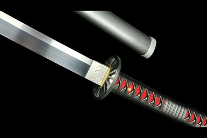Demon Slayer Tanjiro Kamado Nichirin Sword, Full Tang Forged 5160 Spring Steel, Sharp Blade