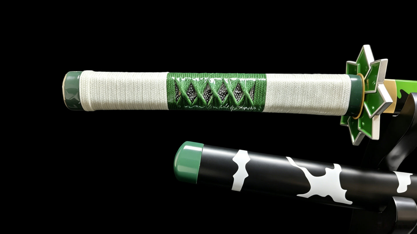 Demon Slayer Sanemi Shinazugawa Nichirin Sword, Full Tang Forged 5160 Spring Steel, Sharp Blade